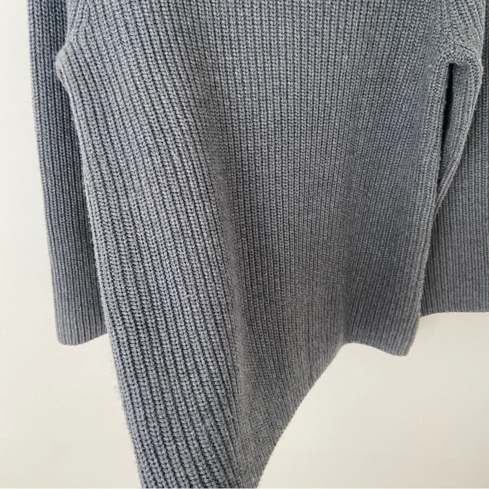 Aritzia Slate Grey 100% Merino Ribbed Turtleneck Sweater - Picture 12 of 14